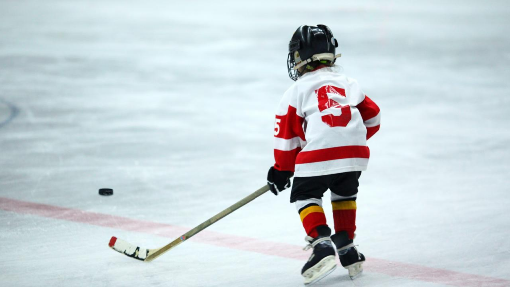 Young ice hockey player